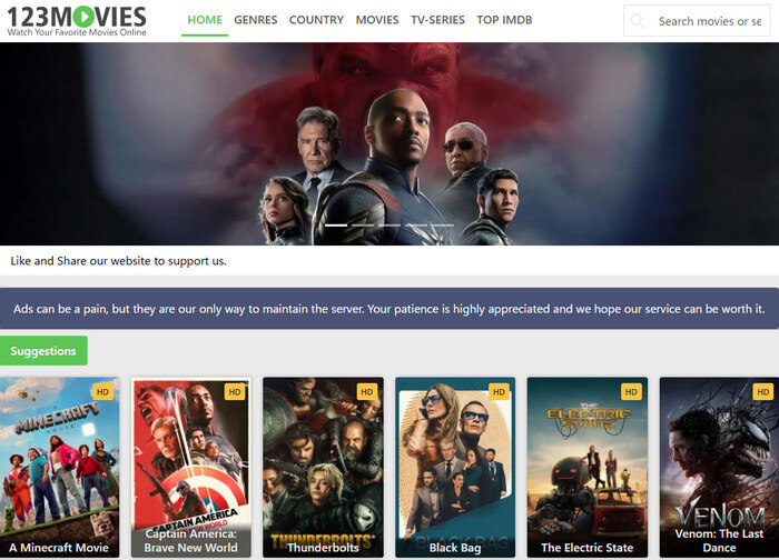 海賊版映画サイト123Movies