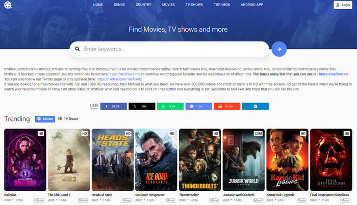 無料映画サイトMyflixer