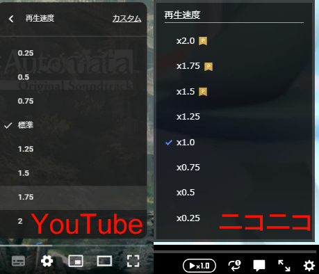 再生速度の調整